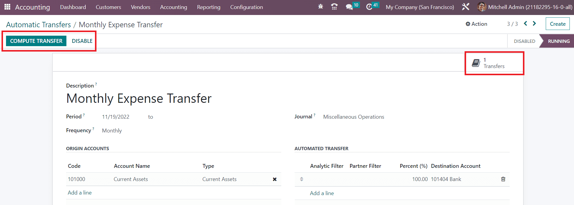 Odoo 16 accounting