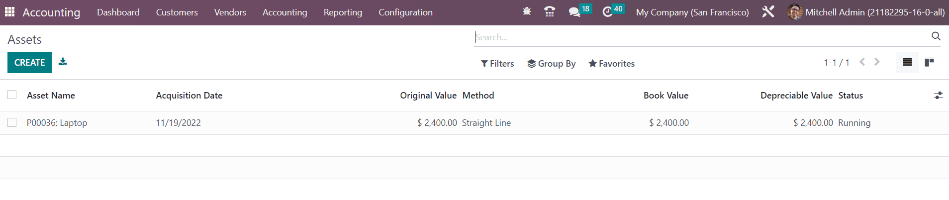 Odoo 16 accounting