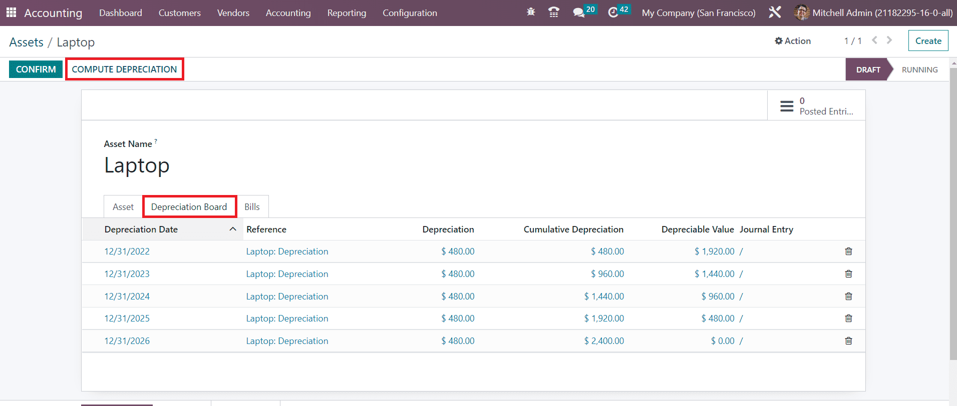 Odoo 16 accounting