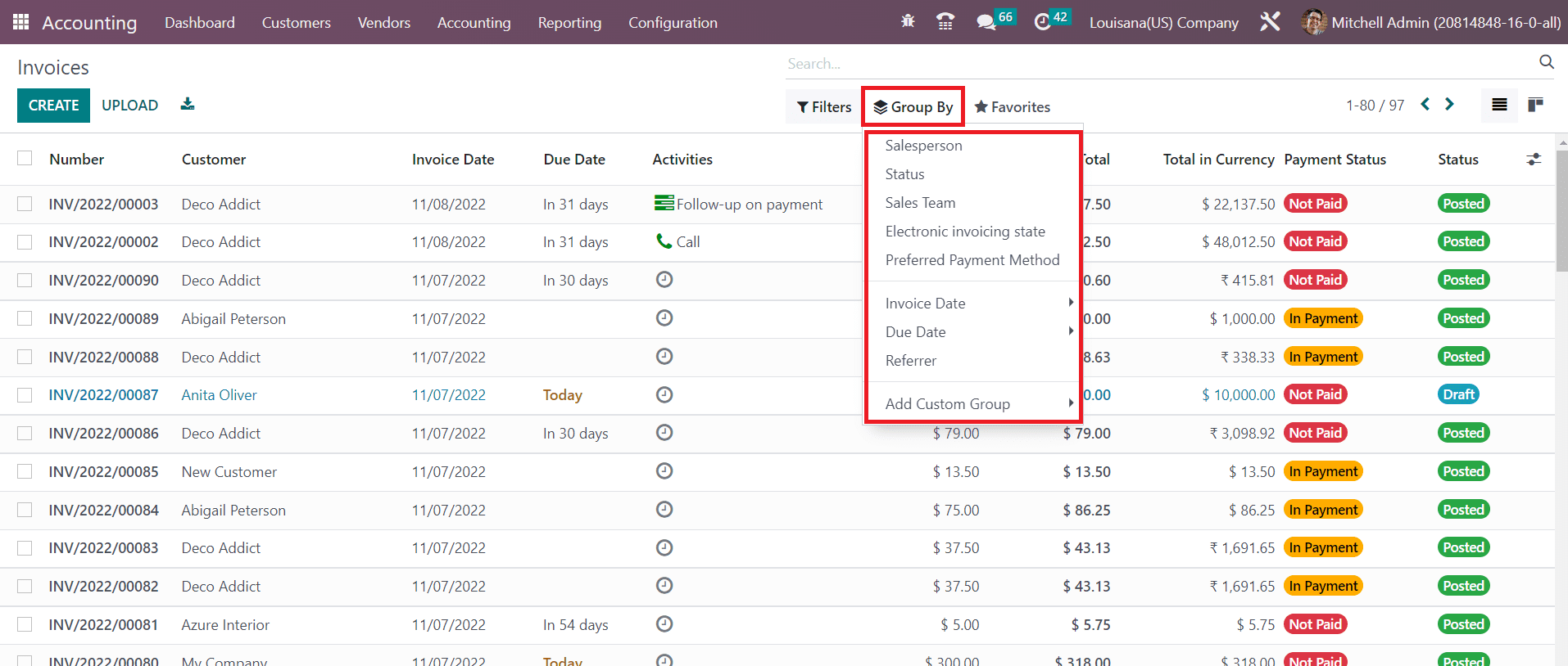 Odoo 16 accounting