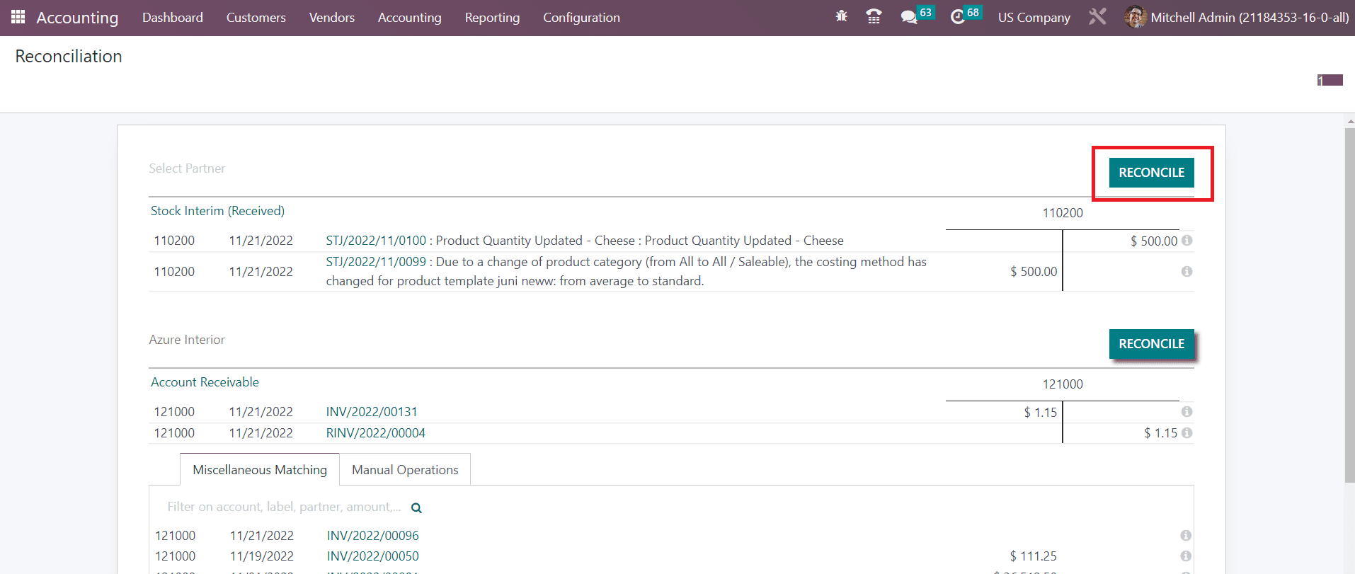 Odoo 16 accounting