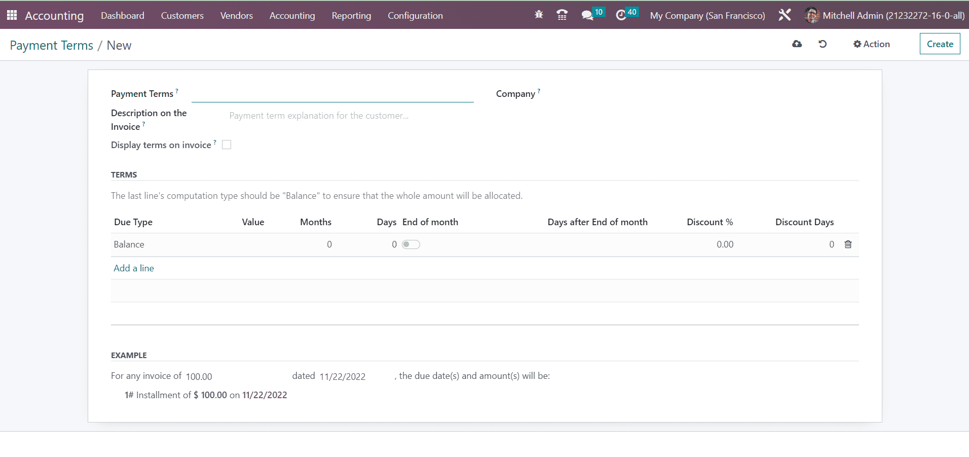 Odoo 16 accounting