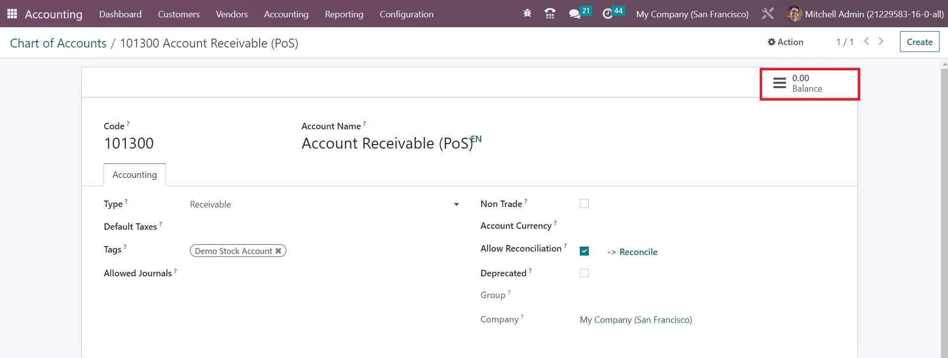 Odoo 16 accounting