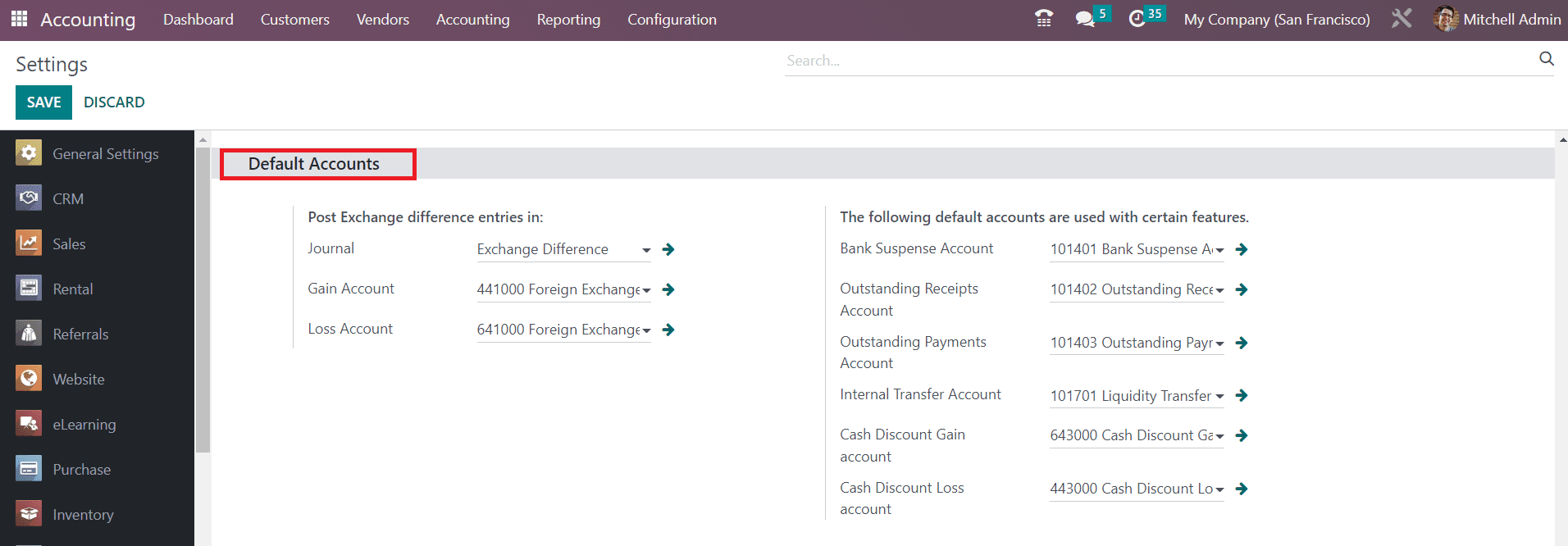 Odoo 16 accounting