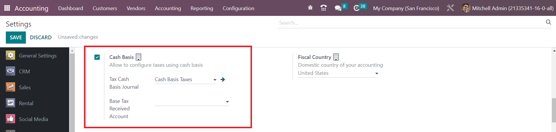 Odoo 16 accounting