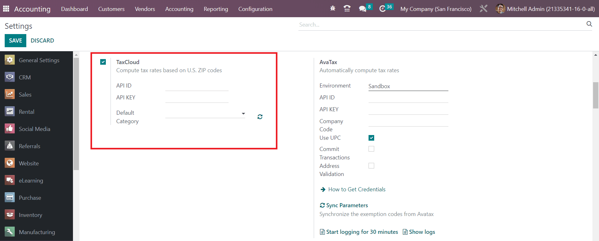 Odoo 16 accounting