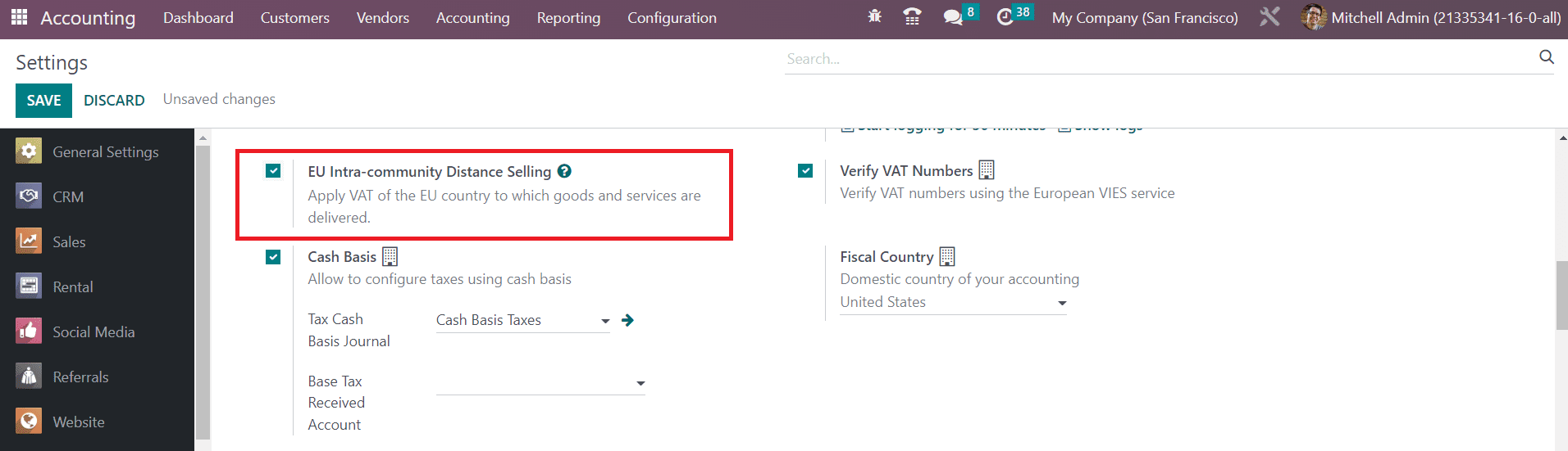 Odoo 16 accounting
