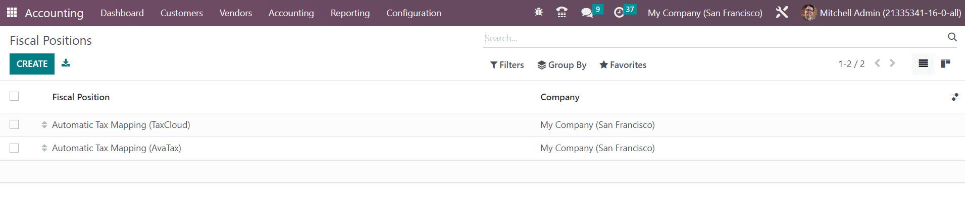Odoo 16 accounting