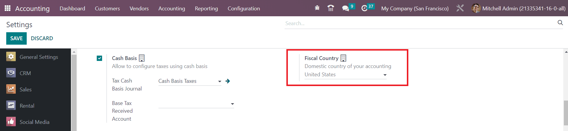 Odoo 16 accounting