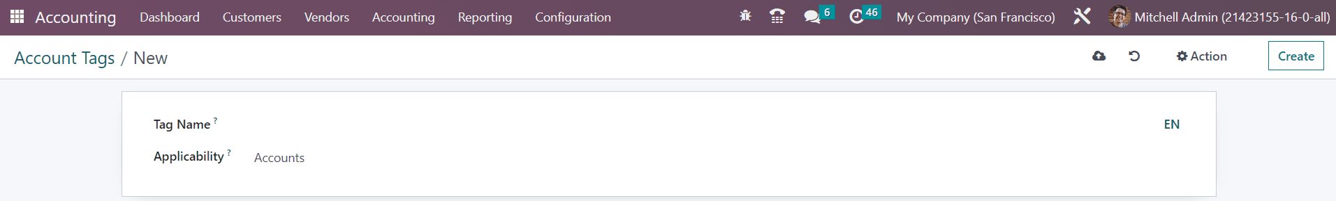 Odoo 16 accounting
