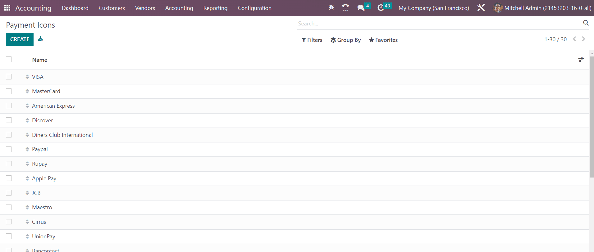 Odoo 16 accounting