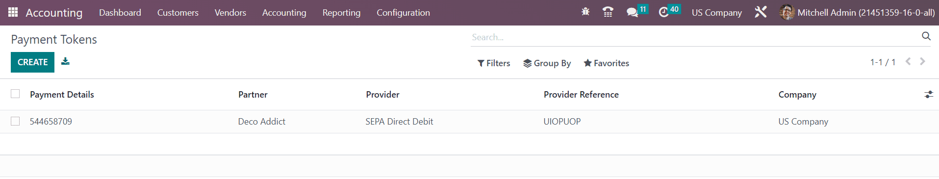 Odoo 16 accounting