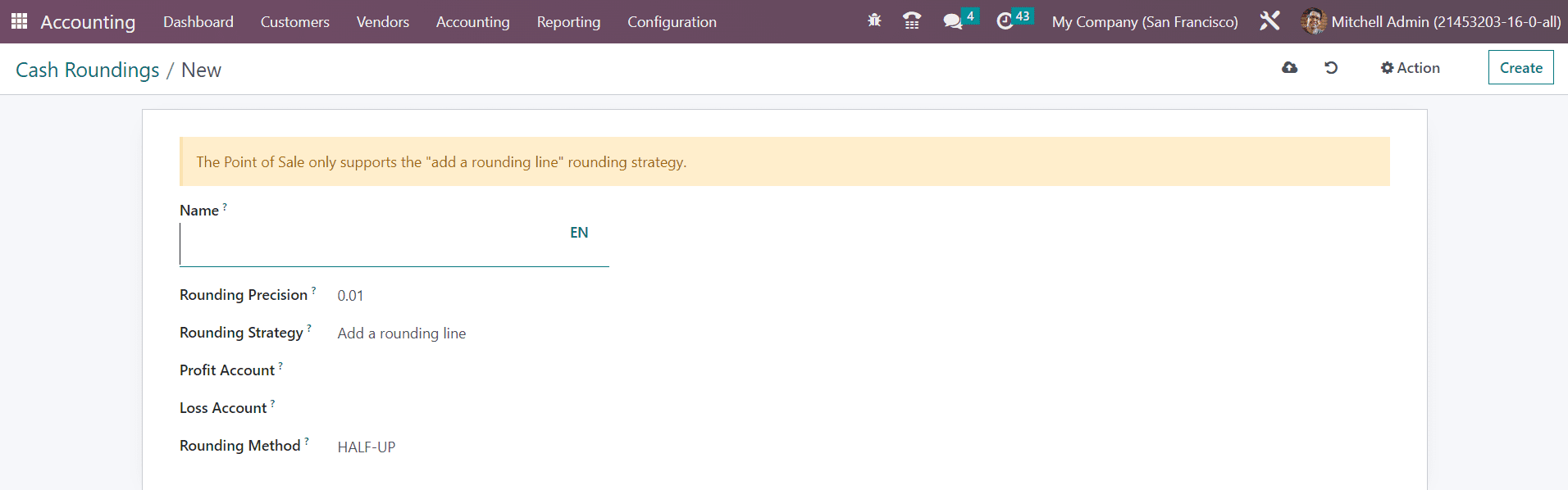 Odoo 16 accounting
