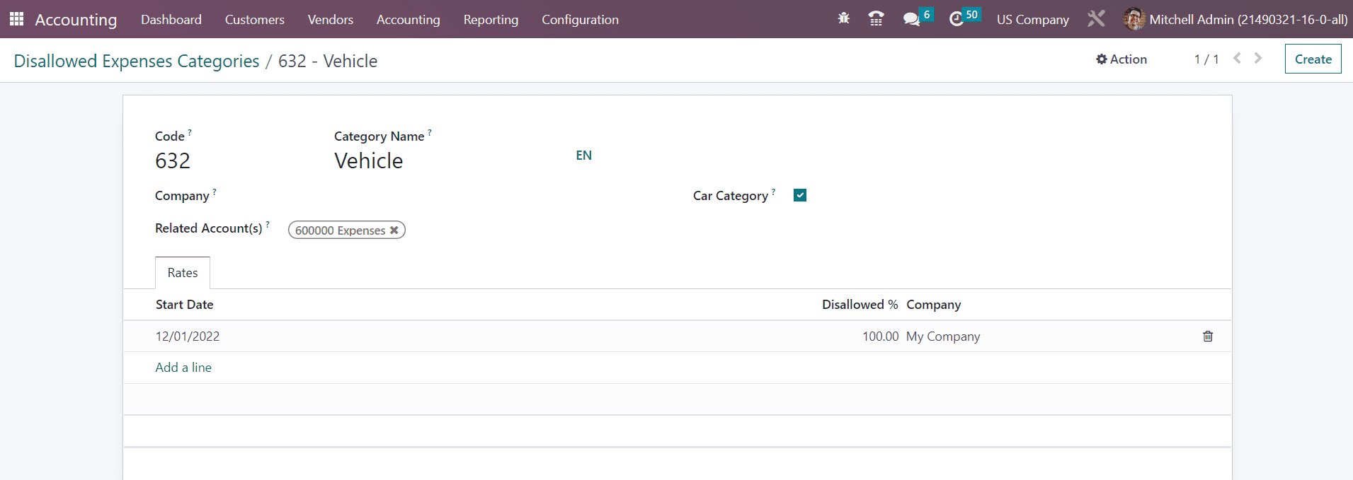 Odoo 16 accounting