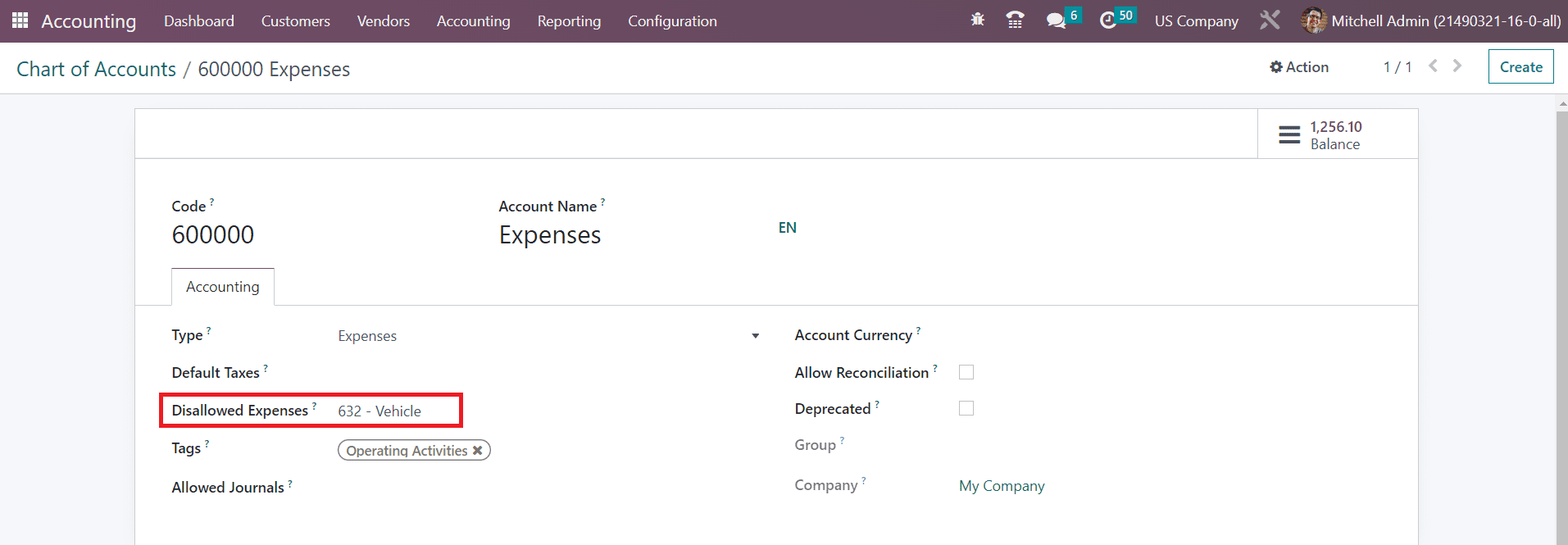 Odoo 16 accounting