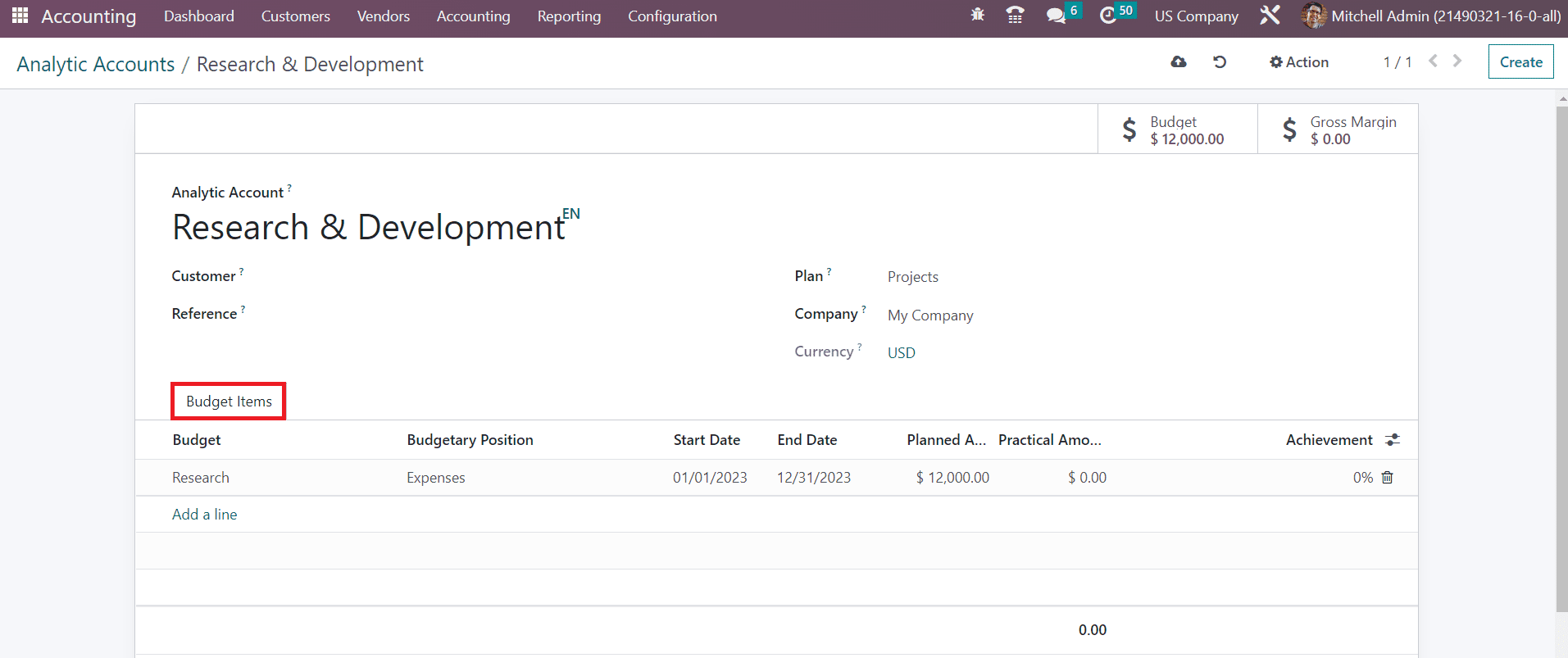 Odoo 16 accounting