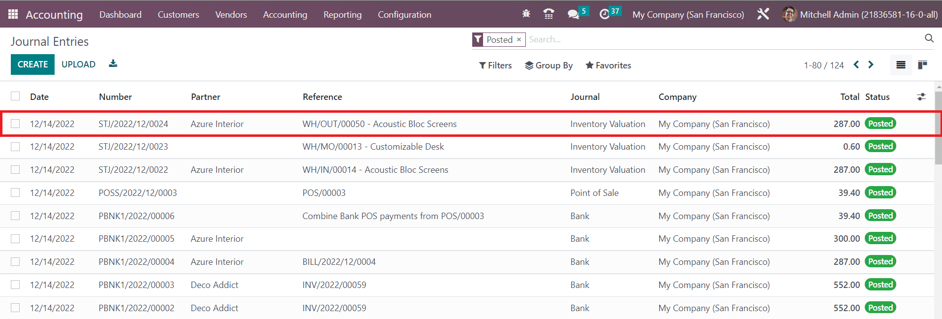 Odoo 16 accounting