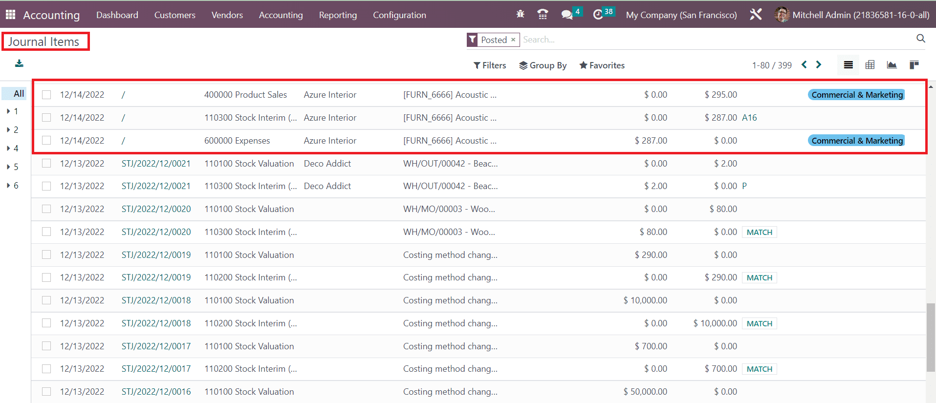 Odoo 16 accounting