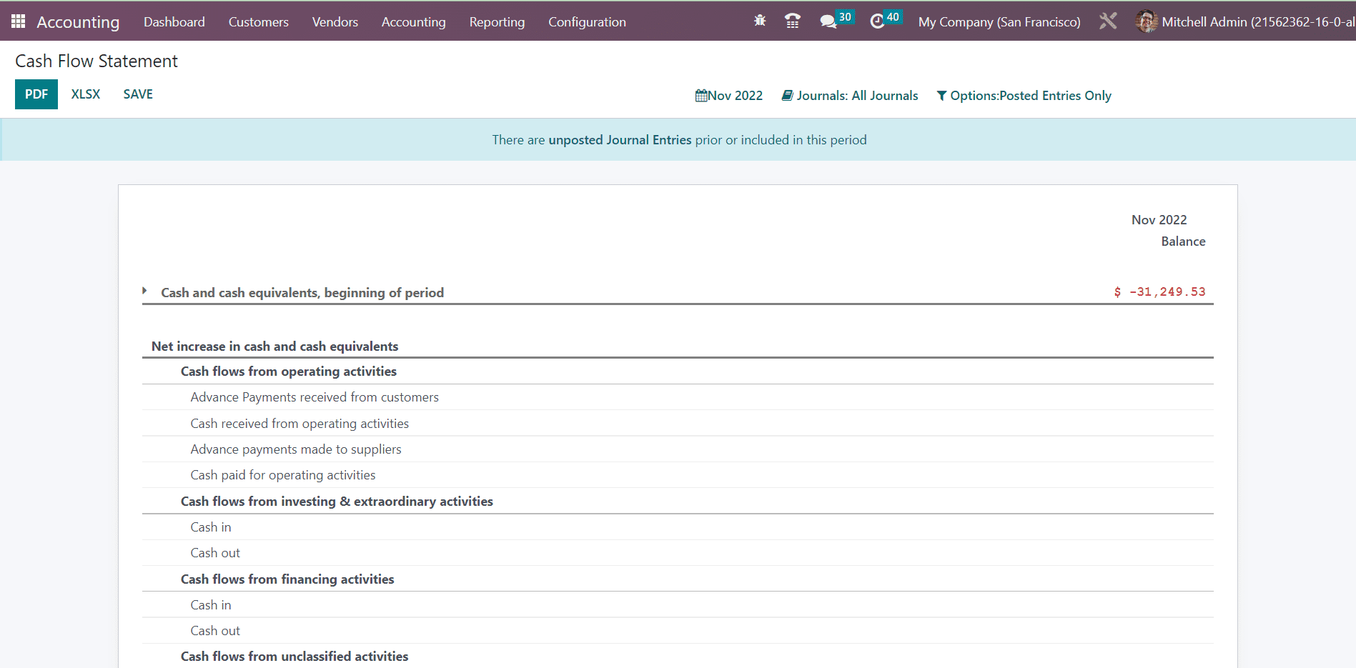 Odoo 16 accounting