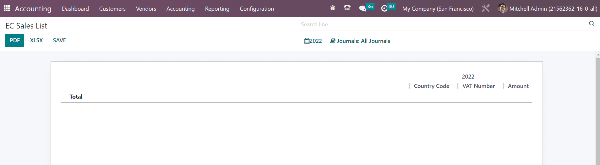 Odoo 16 accounting
