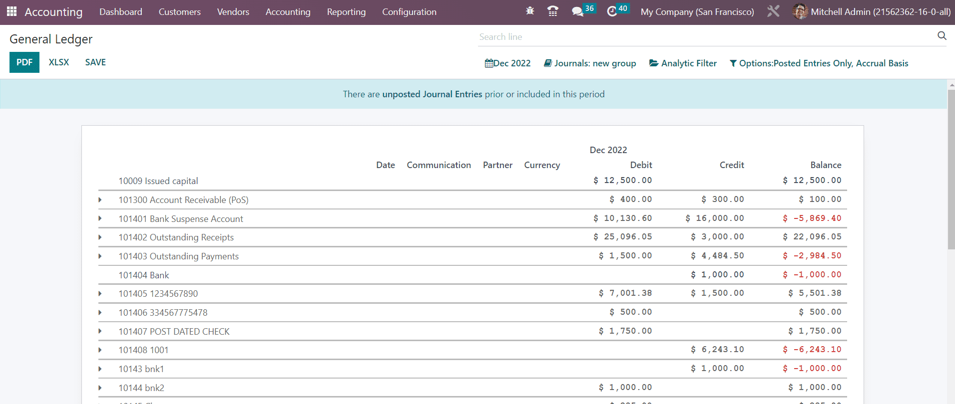 Odoo 16 accounting