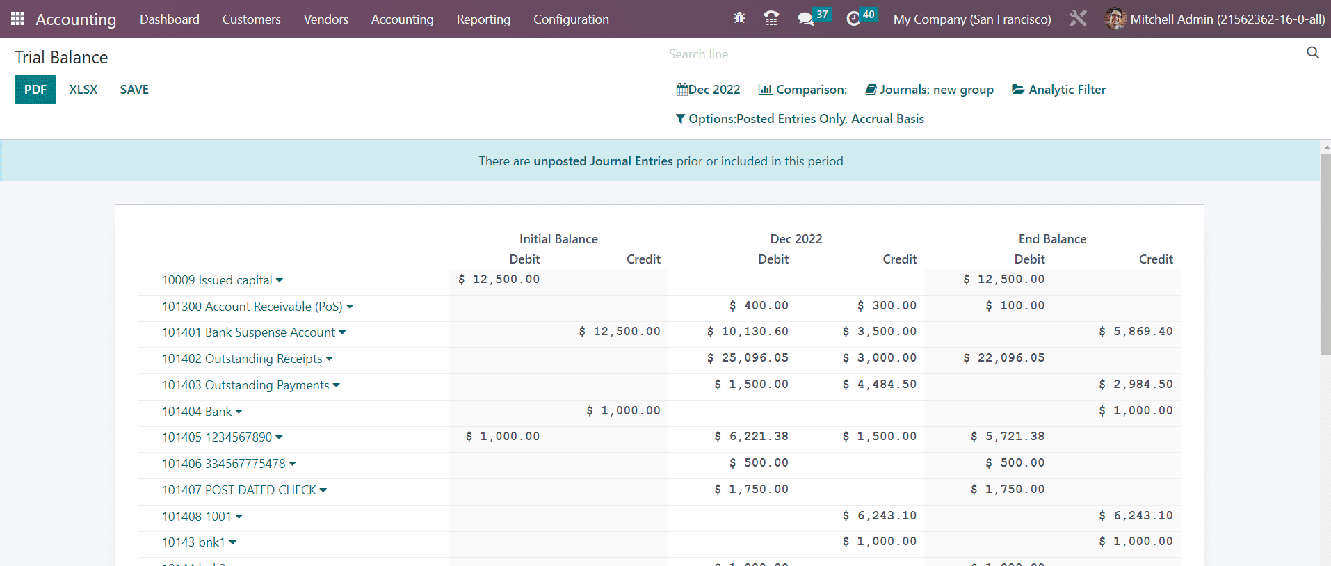 Odoo 16 accounting