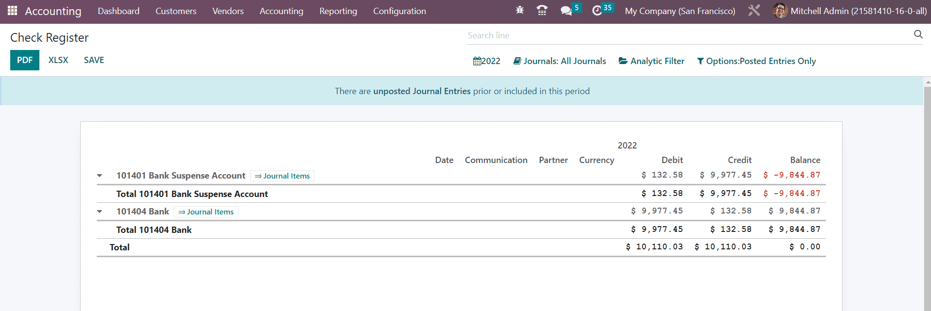 Odoo 16 accounting