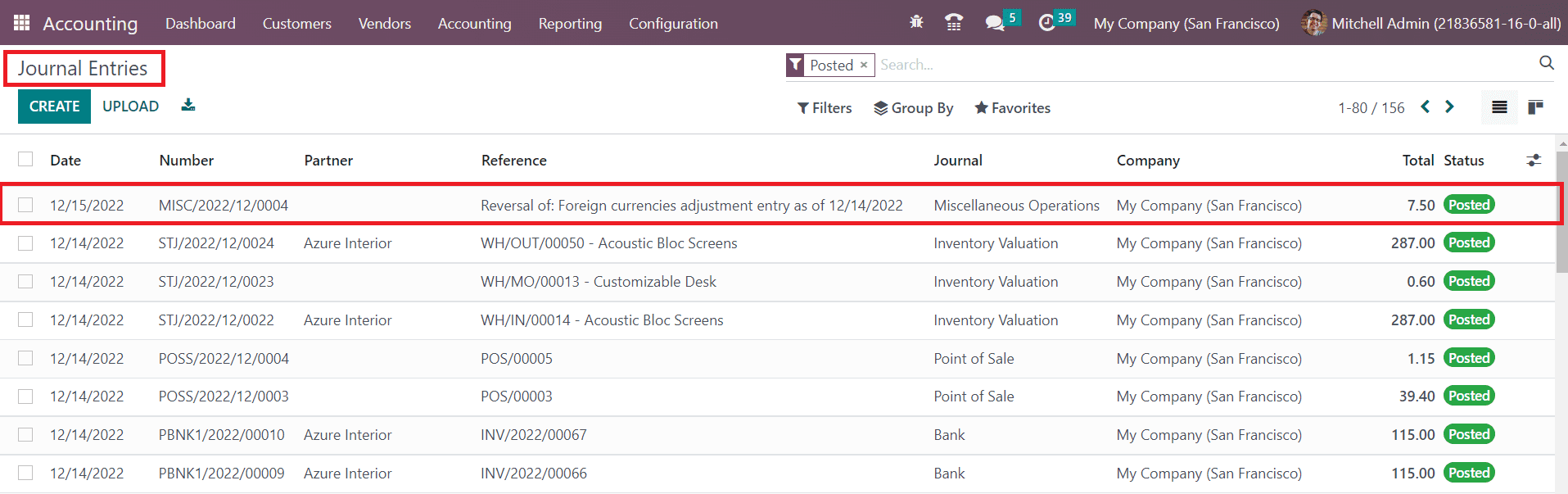 Odoo 16 accounting
