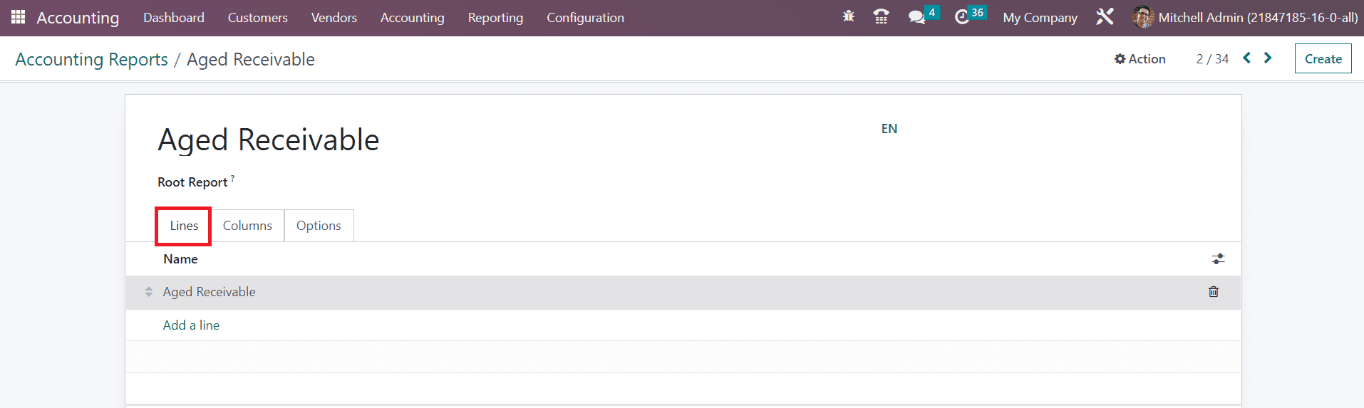 Odoo 16 accounting