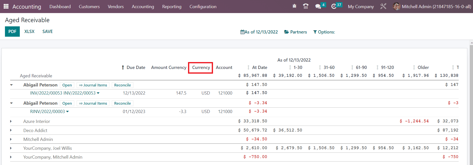 Odoo 16 accounting