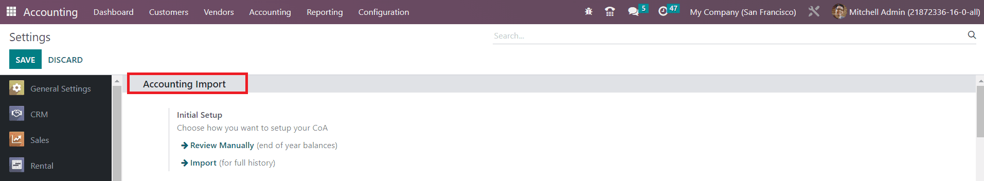 Odoo 16 accounting
