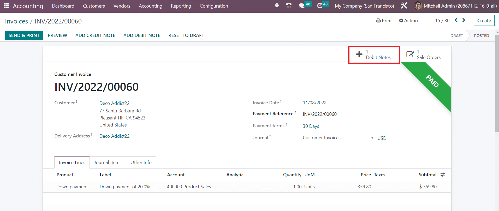Odoo 16 accounting