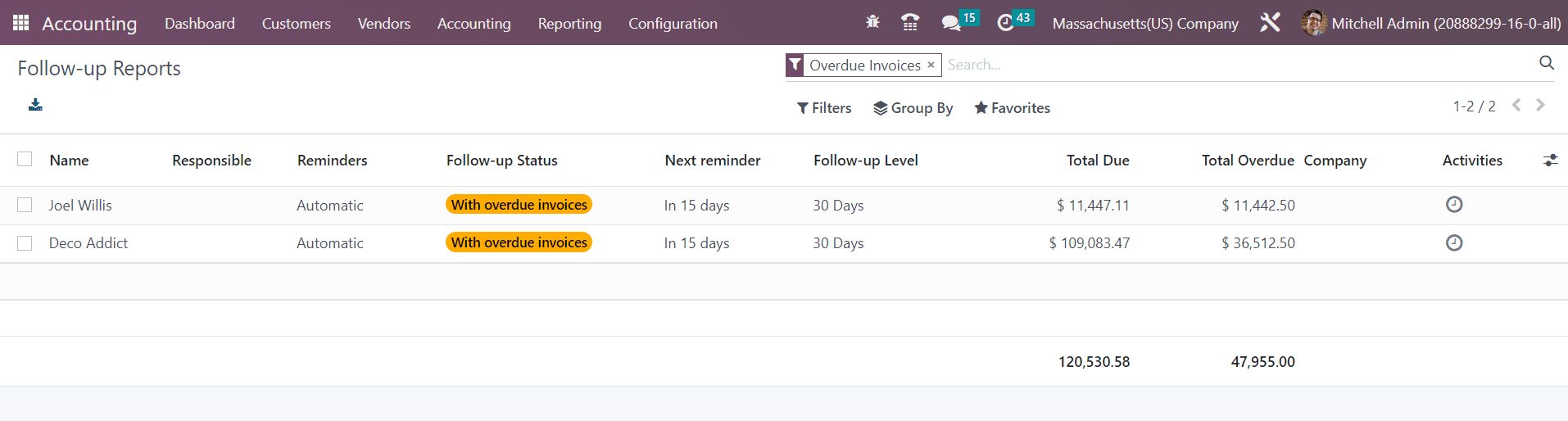 Odoo 16 accounting