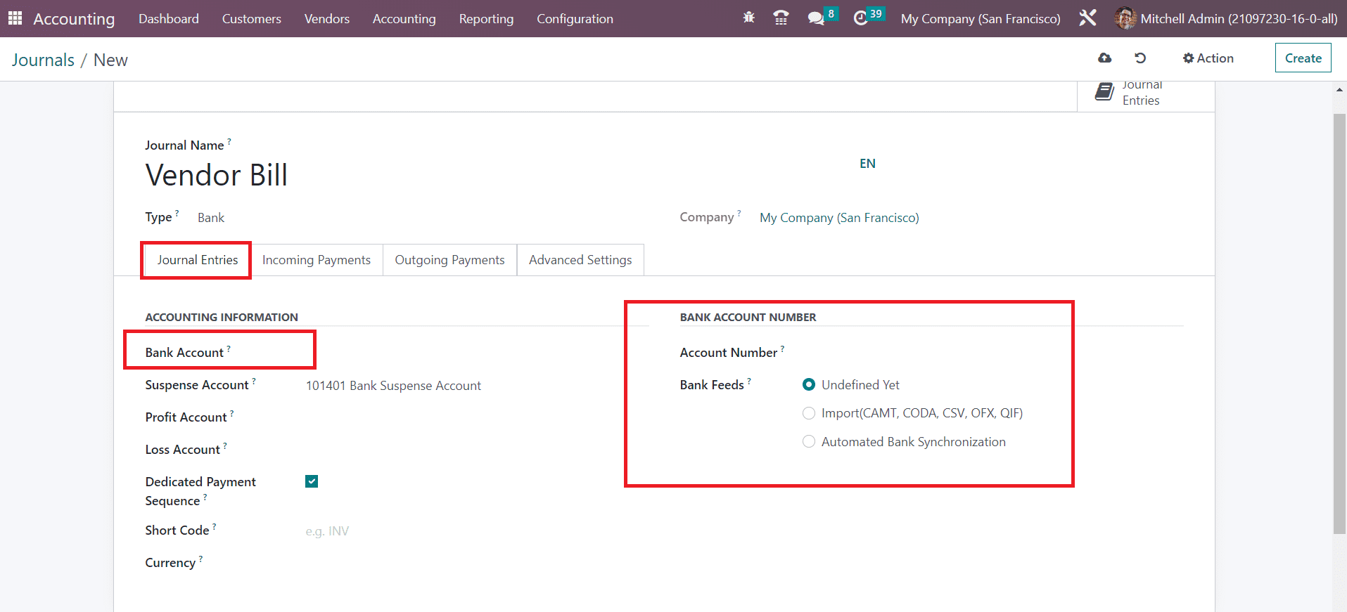 Odoo 16 accounting