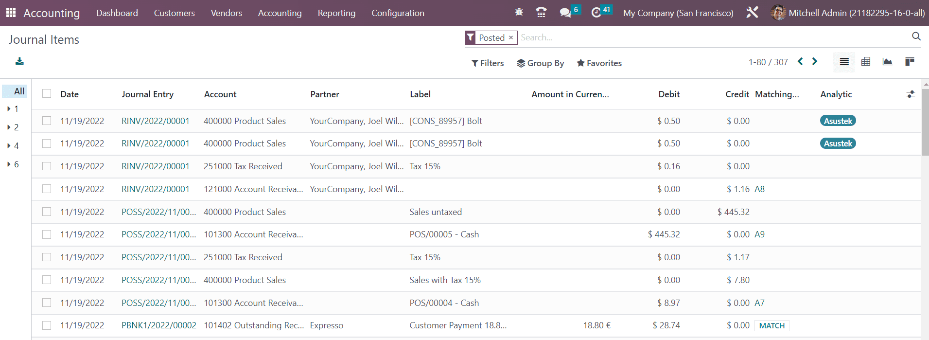 Odoo 16 accounting