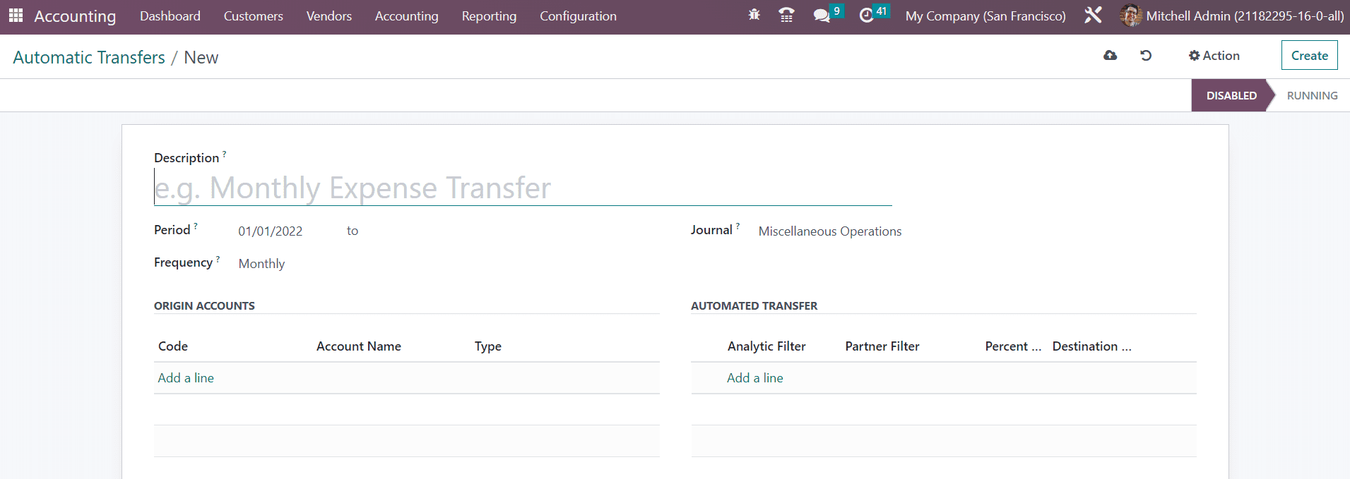 Odoo 16 accounting