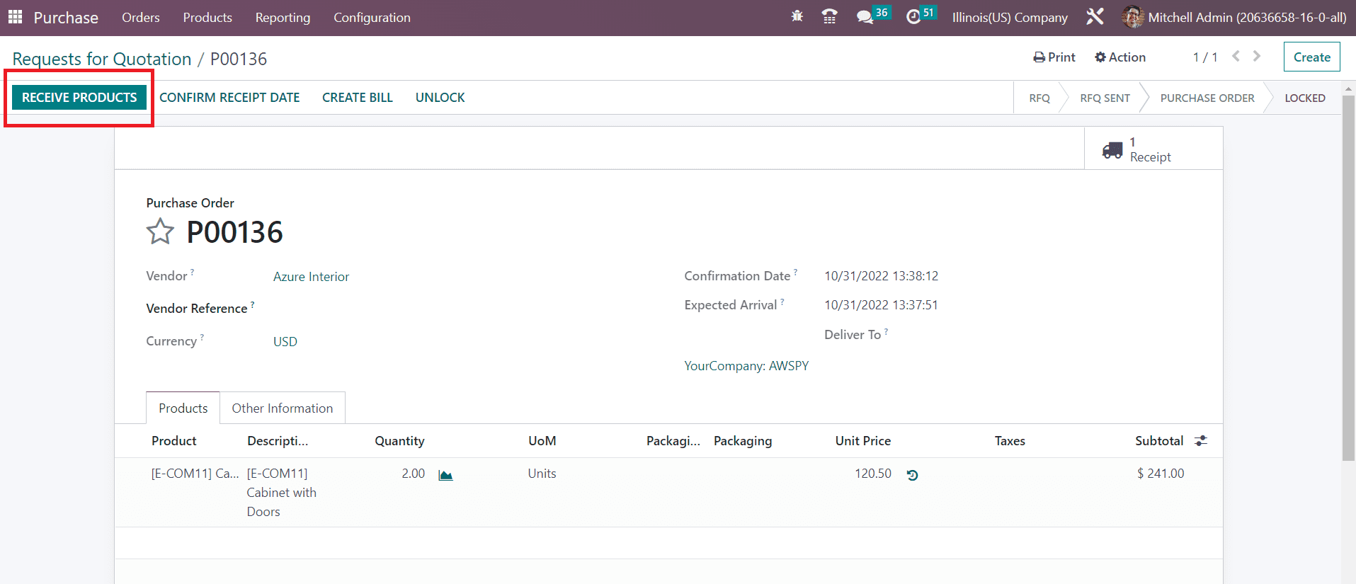 Odoo 16 inventory