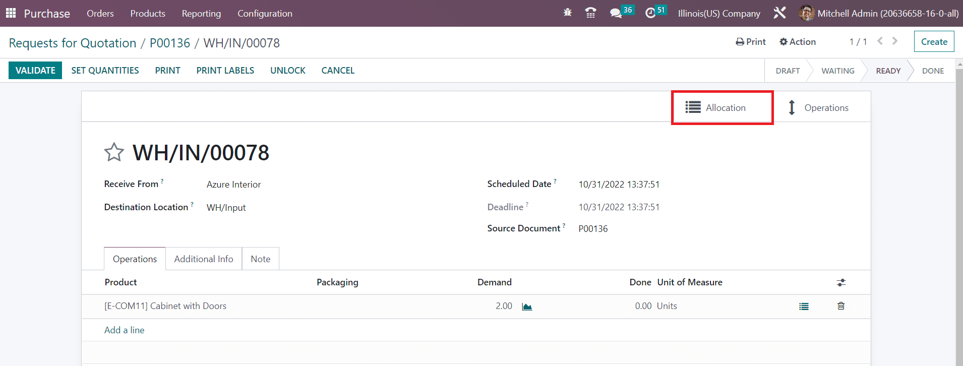 Odoo 16 inventory