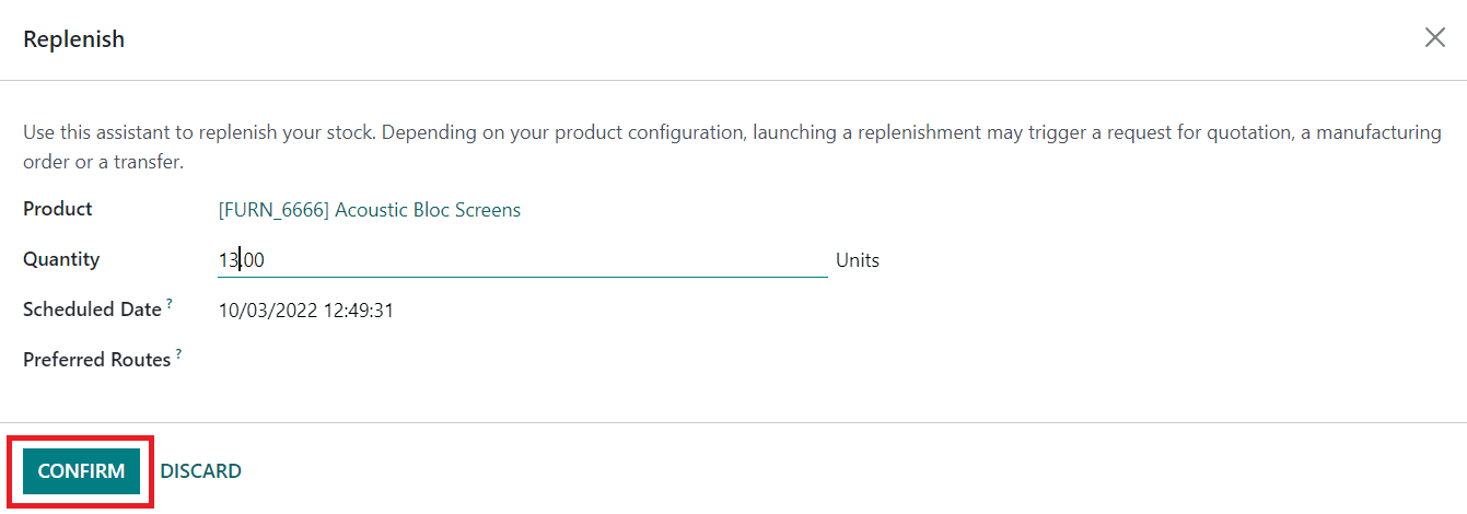 Odoo 16 inventory