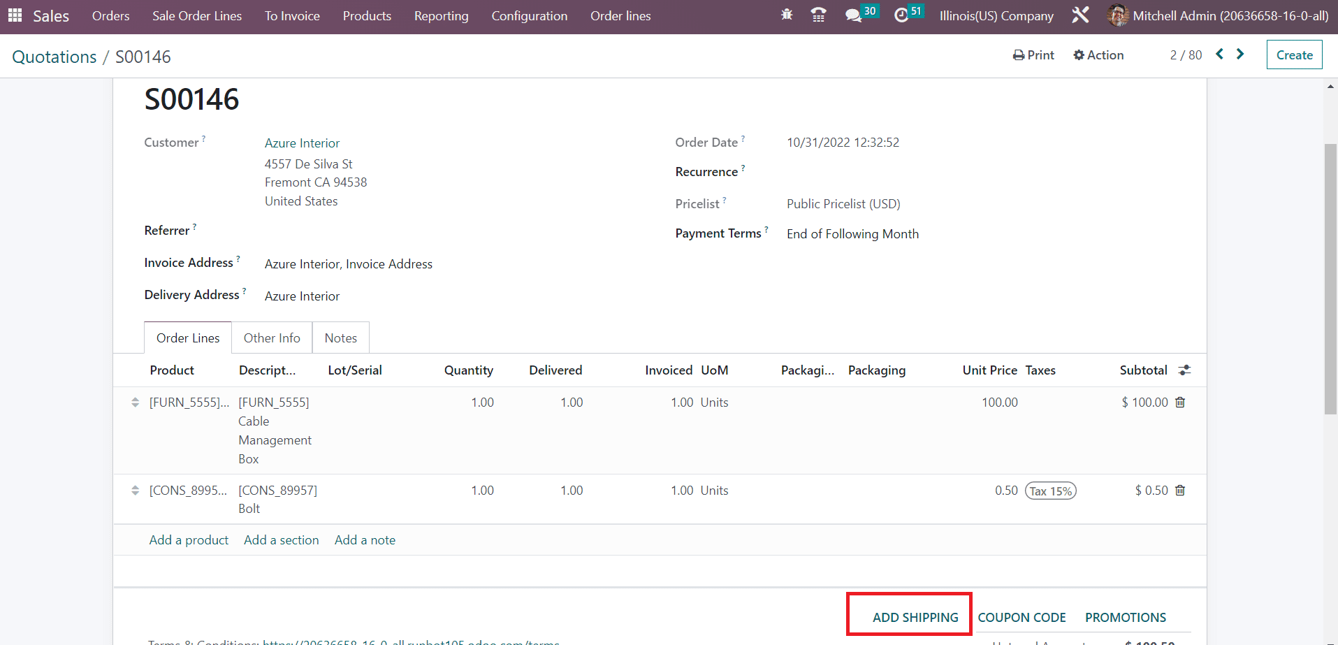 Odoo 16 inventory