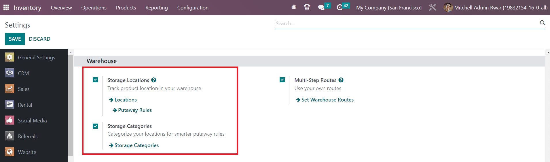 Odoo 16 inventory