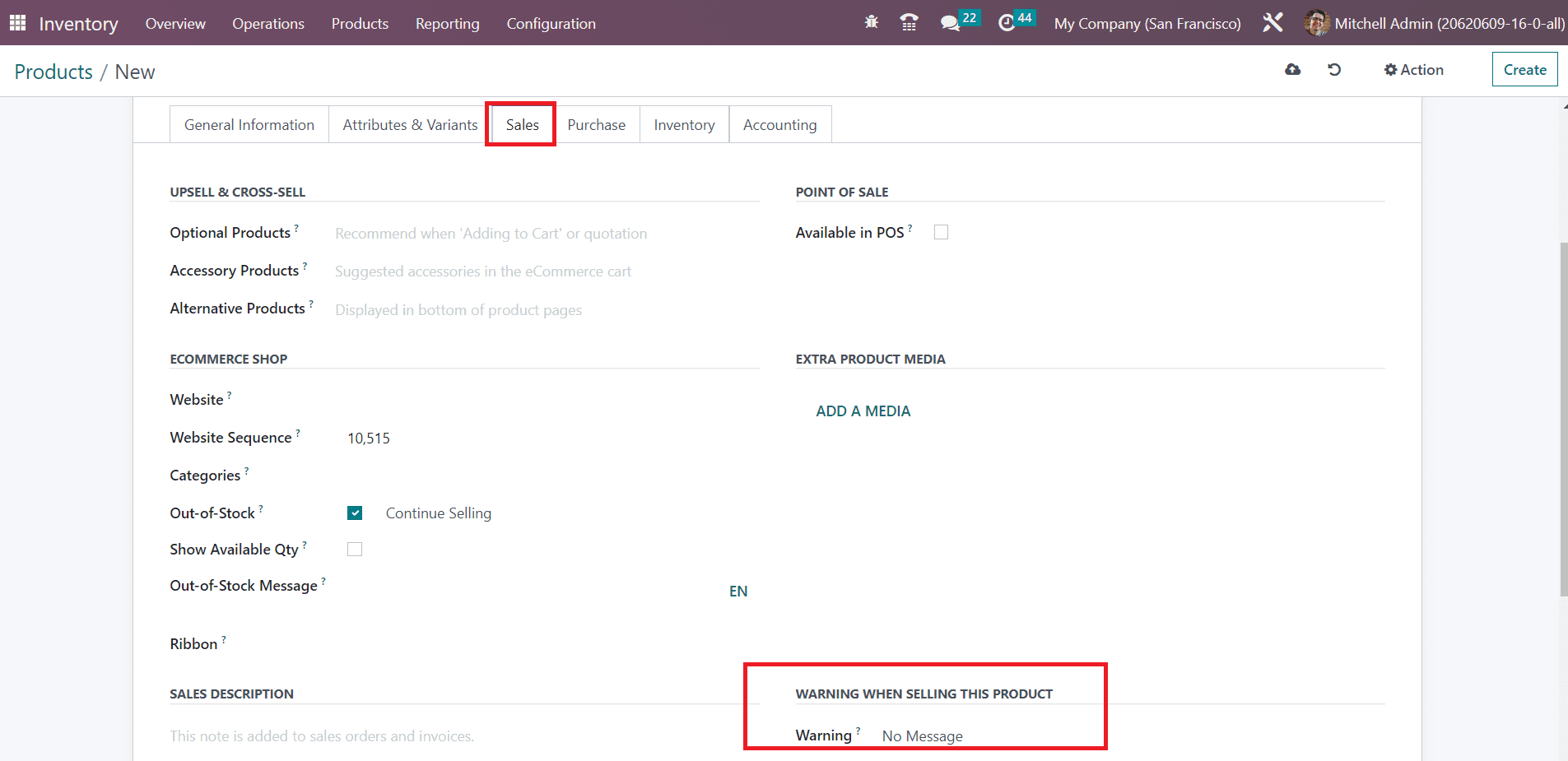 Odoo 16 inventory