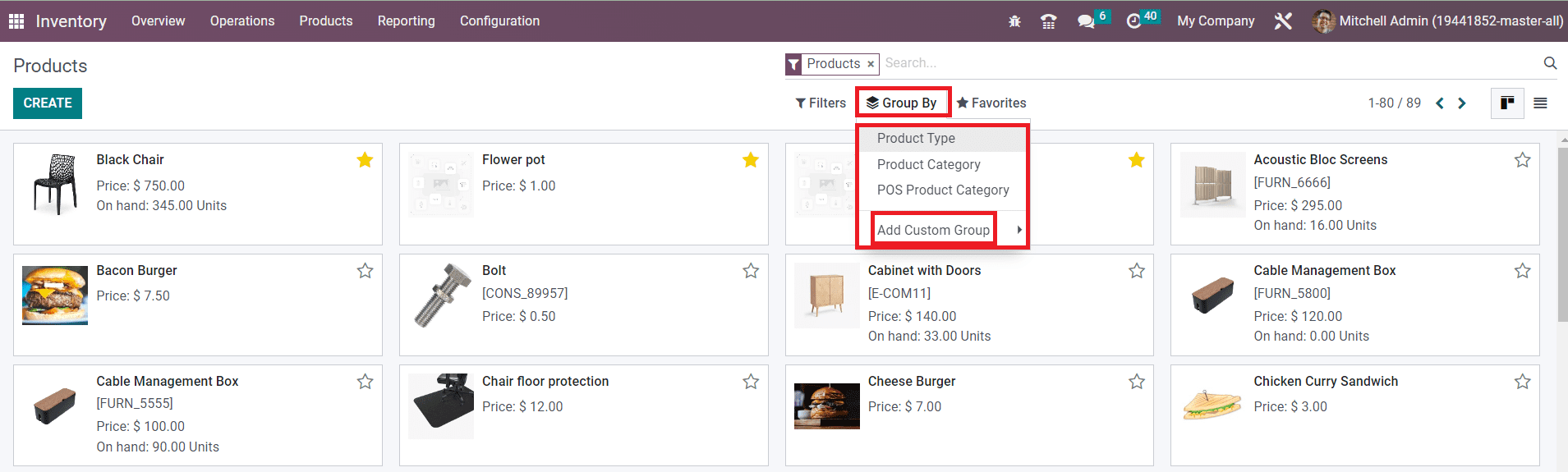 Odoo 16 inventory