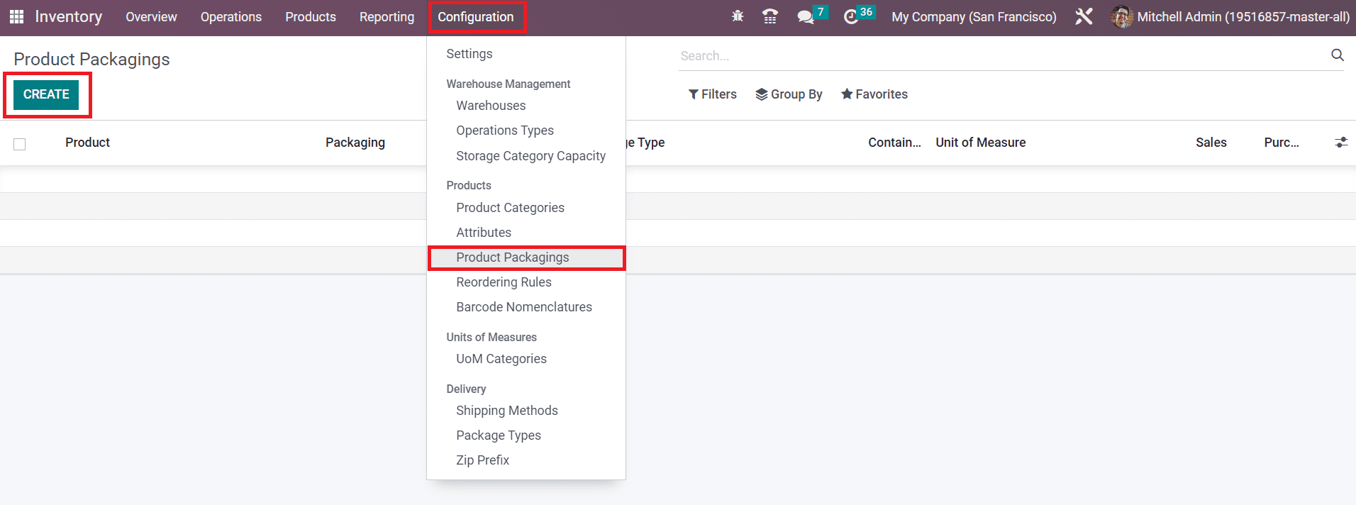 Odoo 16 inventory