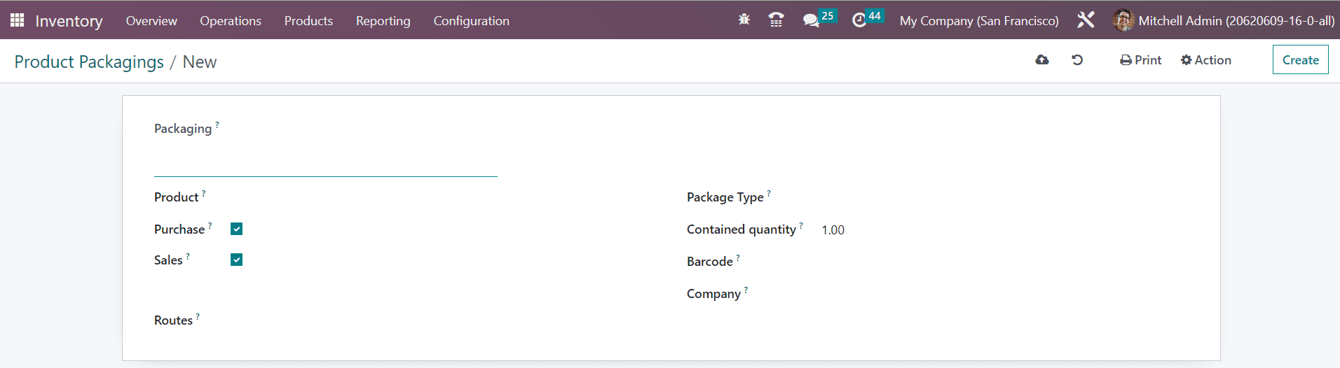 Odoo 16 inventory