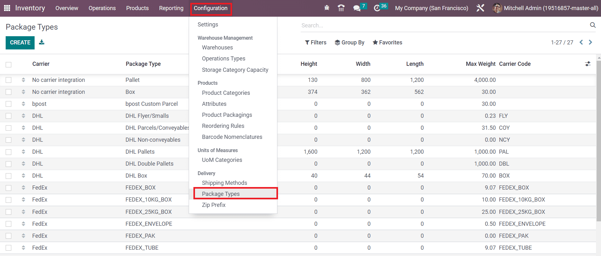 Odoo 16 inventory