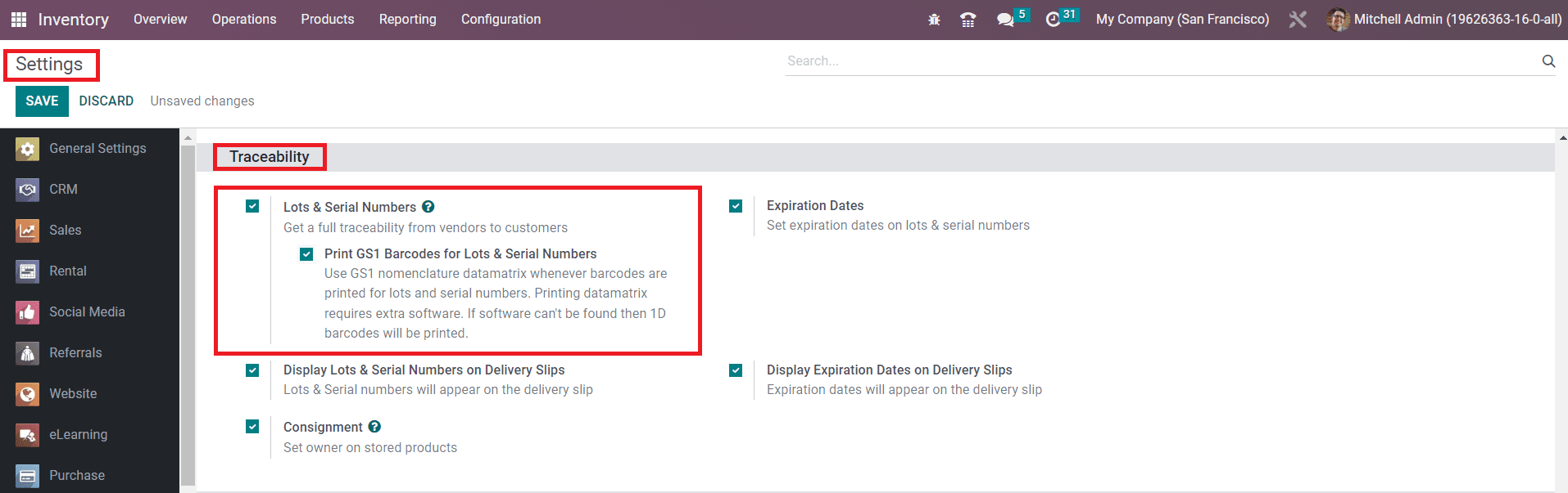 Odoo 16 inventory
