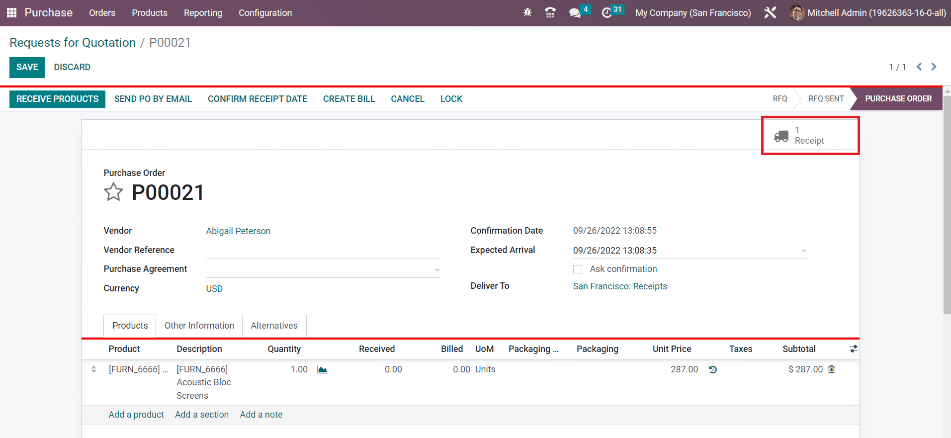 Odoo 16 inventory