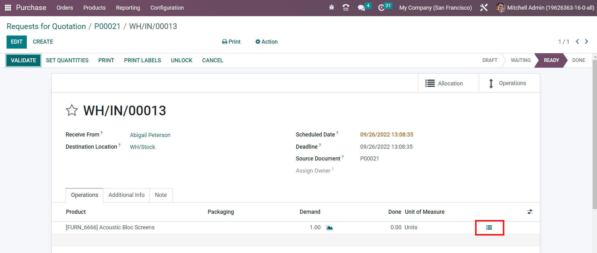 Odoo 16 inventory