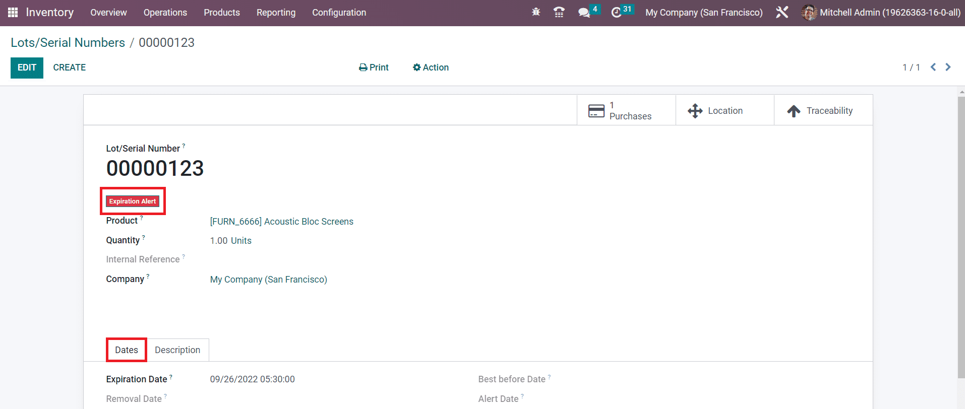 Odoo 16 inventory